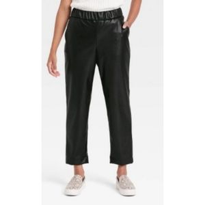 A New Day High Rise Faux Leather Tapered Ankle Pull On Pants